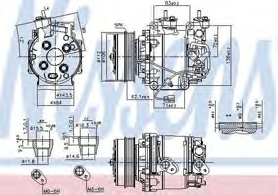 890035 NISSENS (Дания) Компрессор кондиционера 890035 NISSENS