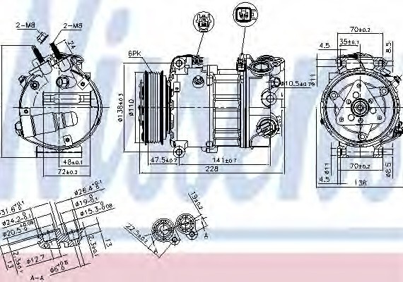 890124 NISSENS (Дания) Компрессор кондиционера 890124 NISSENS