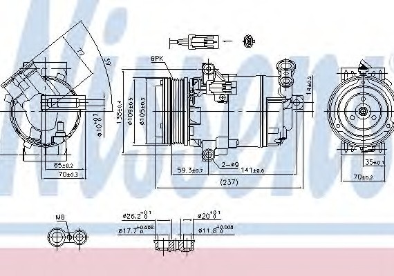 890006 NISSENS (Дания) Компрессор кондиционера 890006 NISSENS