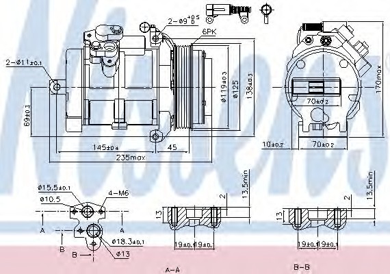 89606 NISSENS (Дания) Компресор кондиционера 89606 NISSENS