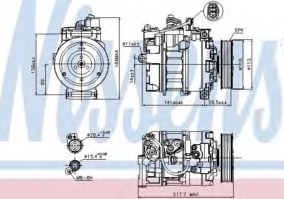 89223 NISSENS (Дания) Компрессор кондиционера 89223 NISSENS