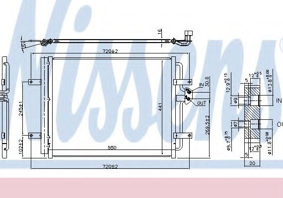 940584 NISSENS (Дания) Радиатор кондиционера 940584 NISSENS