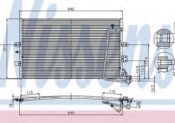 Фото радиатор кондиционера 94301 NISSENS 94301 NISSENS (Дания) 94301 NISSENS (Дания) Радиатор кондиционера 94301 NISSENS