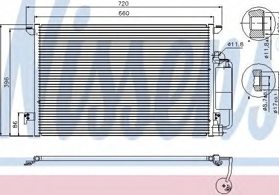 94675 NISSENS (Дания) Радиатор кондиционера 94675 NISSENS