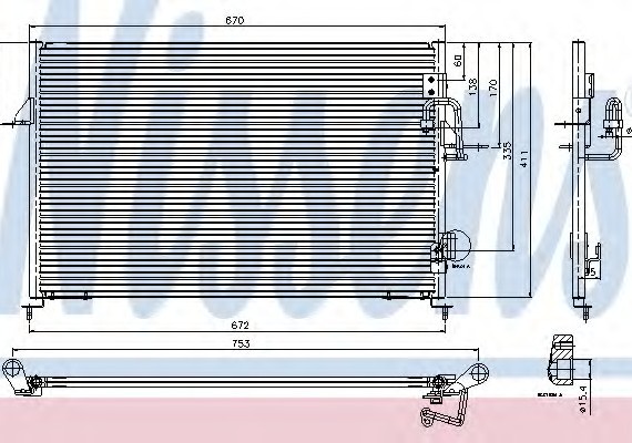 Фото радиатор кондиционера 94808 NISSENS 94808 NISSENS (Дания) 94808 NISSENS (Дания) Радиатор кондиционера 94808 NISSENS