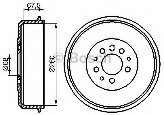 Тормозной барабан 0986477046 BOSCH