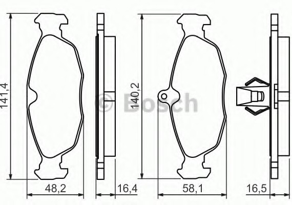 0986494413 BOSCH Тормозные колодки 0986494413 BOSCH