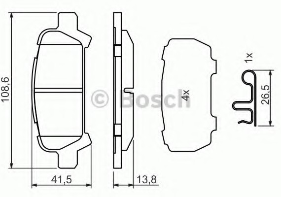 0986494445 BOSCH Тормозные колодки 0986494445 BOSCH