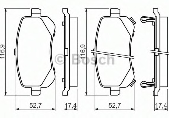 0986494496 BOSCH Гальмівні колодки 0986494496 BOSCH