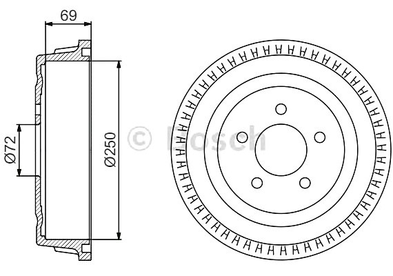 0986477185 BOSCH Тормозной барабан 0986477185 BOSCH