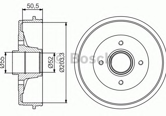 0986477172 BOSCH Гальмівний барабан 0986477172 BOSCH