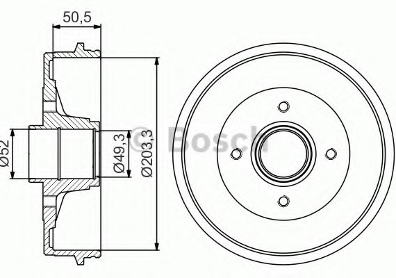 0986477210 BOSCH Тормозной барабан 0986477210 BOSCH