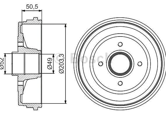 Фото тормозной барабан 0986477206 BOSCH 0986477206 BOSCH 0986477206 BOSCH Тормозной барабан 0986477206 BOSCH