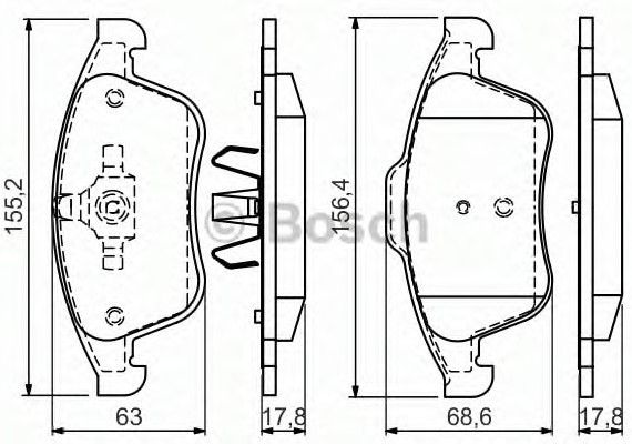 0986494556 BOSCH Тормозные колодки 0986494556 BOSCH