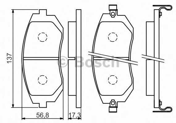 0986494558 BOSCH Гальмівні колодки 0986494558 BOSCH