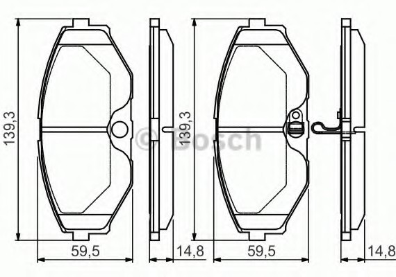 0986495147 BOSCH Комплект гальмівних колодок з 4 шт. дисків