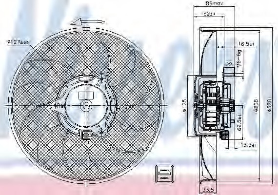 85705 NISSENS (Дания) ВЕНТИЛЯТОР РАДІАТОРА 85705 NISSENS