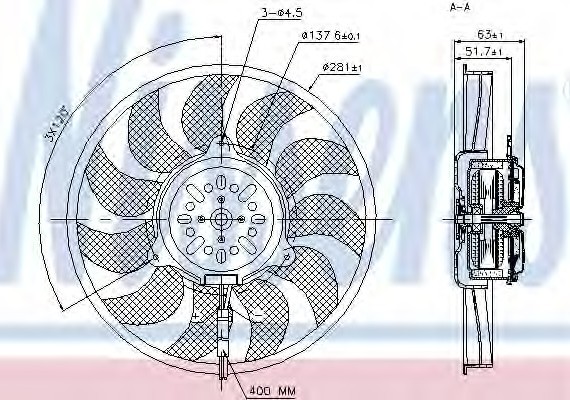 85731 NISSENS (Дания) Вентилятор радиатора 85731 NISSENS