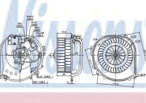 87100 NISSENS (Дания) Вентилятор отопителя 87100 NISSENS