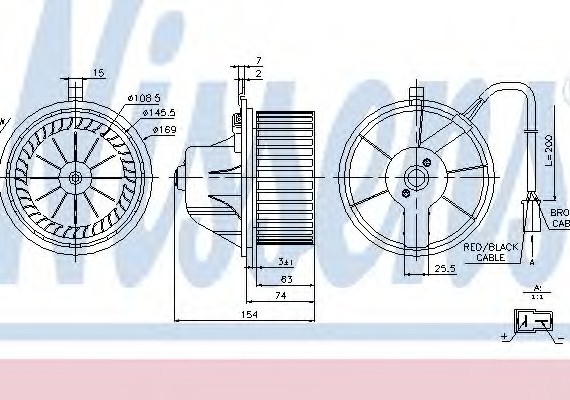 87068 NISSENS (Дания) Вентилятор отопителя 87068 NISSENS