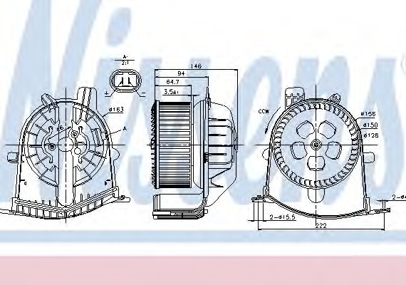 87038 NISSENS (Дания) Вентилятор отопителя 87038 NISSENS