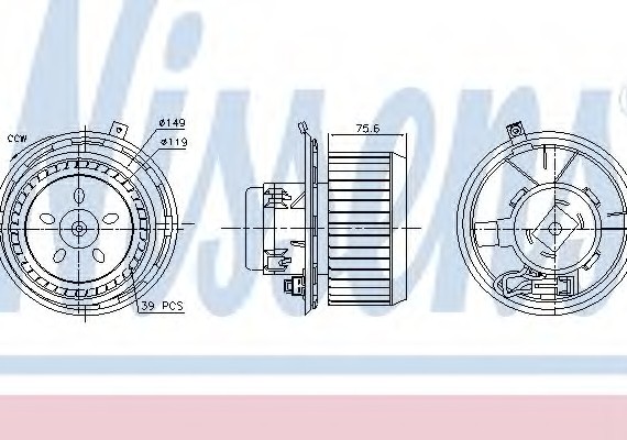 87185 NISSENS (Дания) Вентилятор отопителя 87185 NISSENS