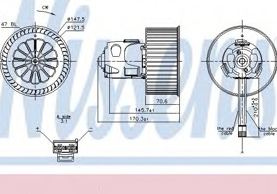 87240 NISSENS (Дания) Вентилятор отопителя 87240 NISSENS