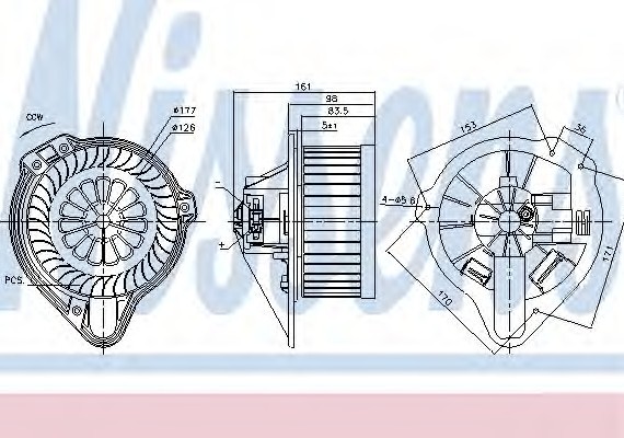 87170 NISSENS (Дания) Вентилятор отопителя 87170 NISSENS