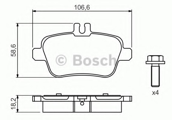 Фото колодки дисковые 0986494664 BOSCH 0986494664 BOSCH 0986494664 BOSCH Колодки дисковые 0986494664 BOSCH
