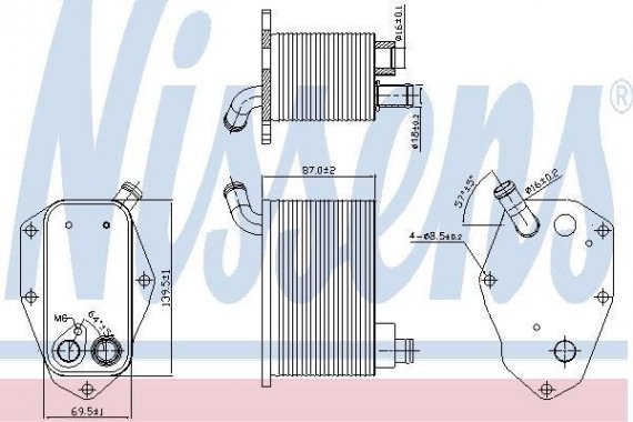 90826 NISSENS (Дания) Радіатор оливний