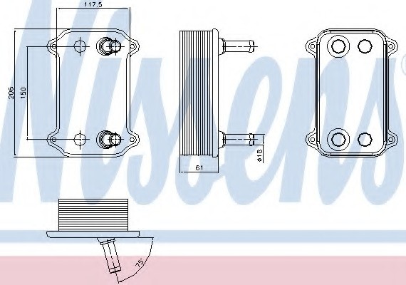 90735 NISSENS (Дания) Масляный радиатор 90735 NISSENS