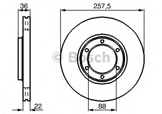 0986478596 BOSCH Тормозной диск 0986478596 BOSCH