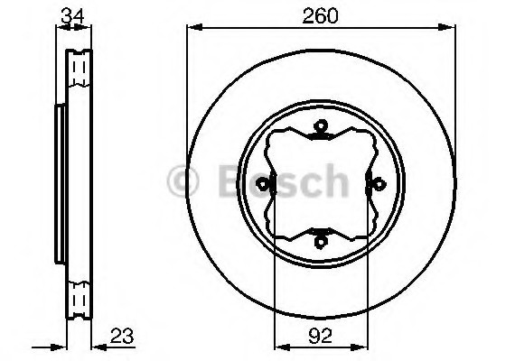 0986478568 BOSCH Гальмівний диск 0986478568 BOSCH