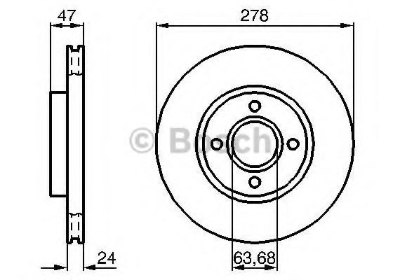 Тормозной диск 0986478427 BOSCH