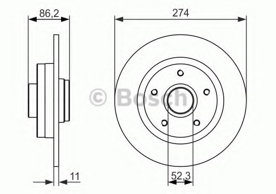 0986479682 BOSCH Тормозной диск 0986479682 BOSCH