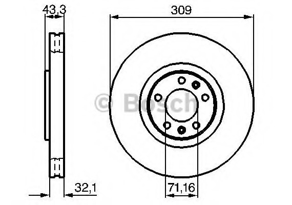 Тормозной диск 0986479027 BOSCH
