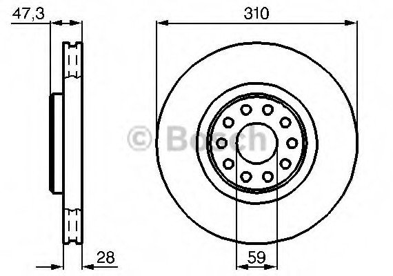 Тормозной диск 0986478669 BOSCH