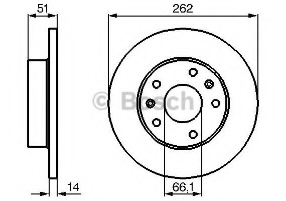 0986478991 BOSCH Гальмівний диск 0986478991 BOSCH