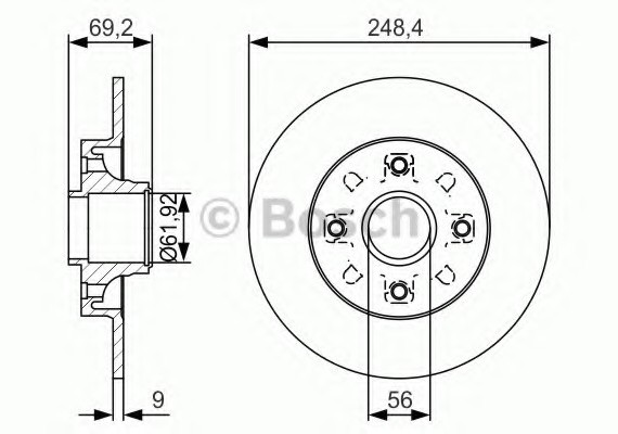 0986479S43 BOSCH Тормозной диск 0986479S43 BOSCH