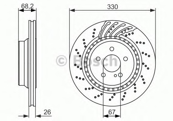 Фото диск гальмівний 0986479654 BOSCH 0986479654 BOSCH Диск гальмівний
