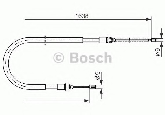 Фото гальмівний трос BOSCH 1987477586 BOSCH 1987477586 BOSCH Гальмівний трос BOSCH