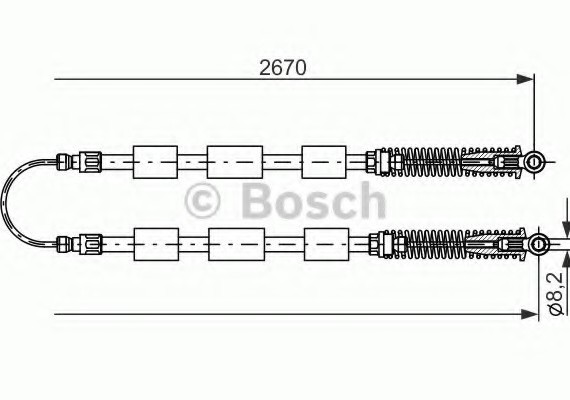 Фото гальмівний трос BOSCH 1987477553 BOSCH 1987477553 BOSCH Гальмівний трос BOSCH