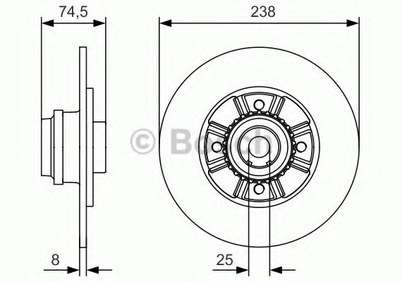 0986479760 BOSCH Гальмівний диск Гальмівний диск