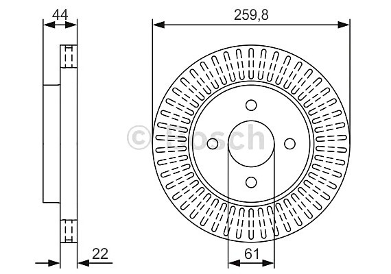Фото тормозной диск 0986479U02 BOSCH 0986479U02 BOSCH 0986479U02 BOSCH Тормозной диск 0986479U02 BOSCH