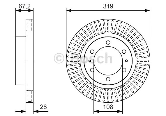 Фото диск гальмівний 0986479T80 BOSCH 0986479T80 BOSCH Диск гальмівний