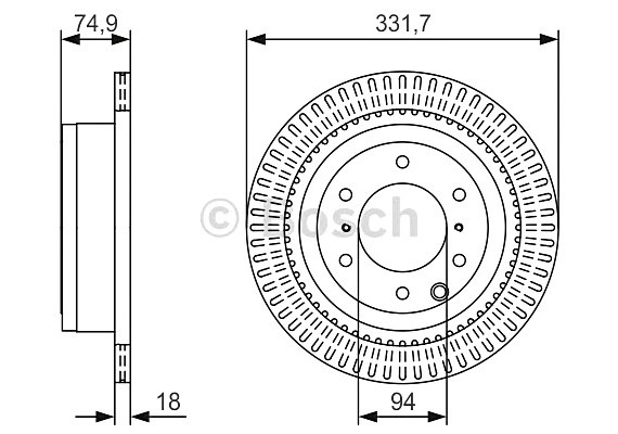 0986479T90 BOSCH Диск гальмівний