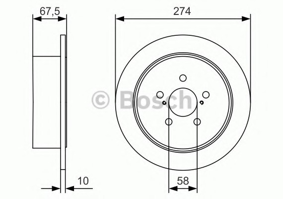 0986479A82 BOSCH Гальмівний диск 0986479A82 BOSCH