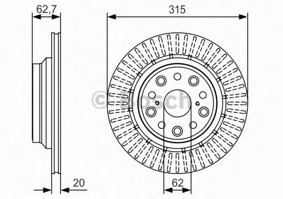 0986479T06 BOSCH Тормозной диск 0986479T06 BOSCH