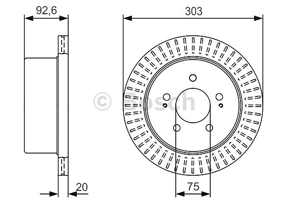 0986479V26 BOSCH Тормозной диск 0986479V26 BOSCH