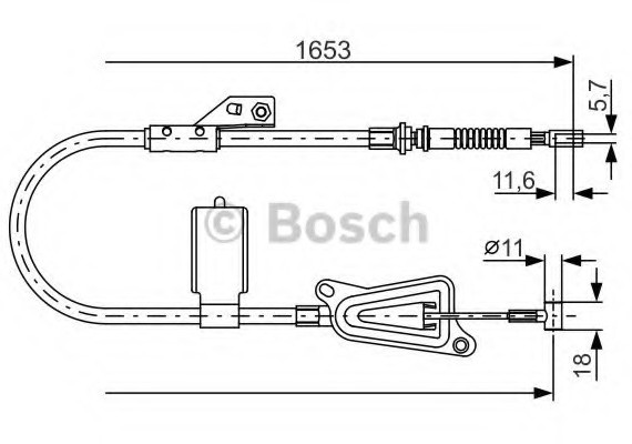 Фото тормозной трос 1987477915 BOSCH 1987477915 BOSCH 1987477915 BOSCH Тормозной трос 1987477915 BOSCH